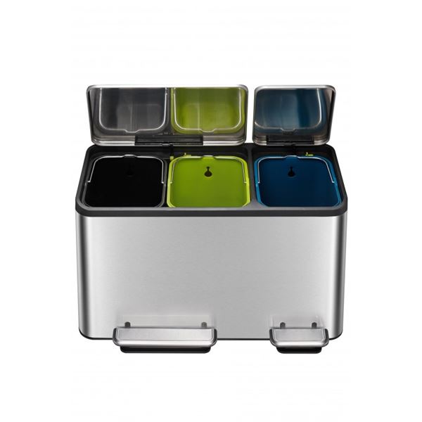 ECOCASA RECYCLING BIN BRUSHED STAINLESS STEEL